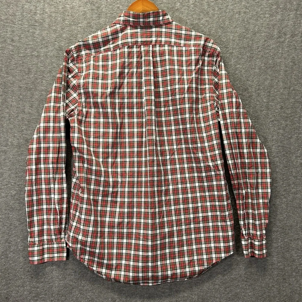 Polo Ralph Lauren Red Green‎ Plaid Button Down Dress Shirt Size Large